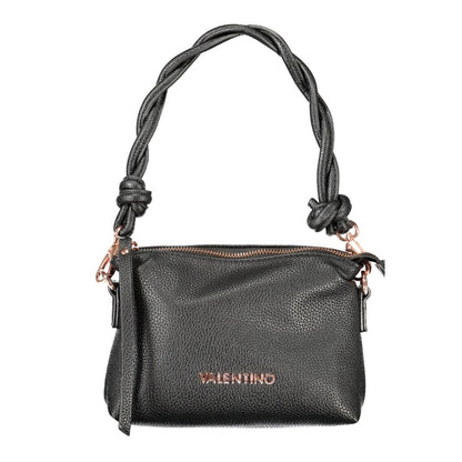 Mario Valentino Black Polyethylene Women Handbag with zip closure and logo
