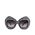 Dolce & Gabbana Black White PIED DE POULE Print Oversized Shades Sunglasses GLA1351