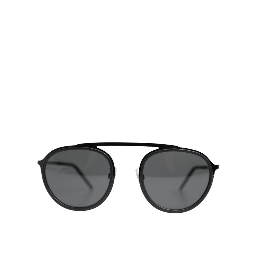Dolce & Gabbana Matte Black DG2276 Metal Rim Round Shades Sunglasses GLA1359