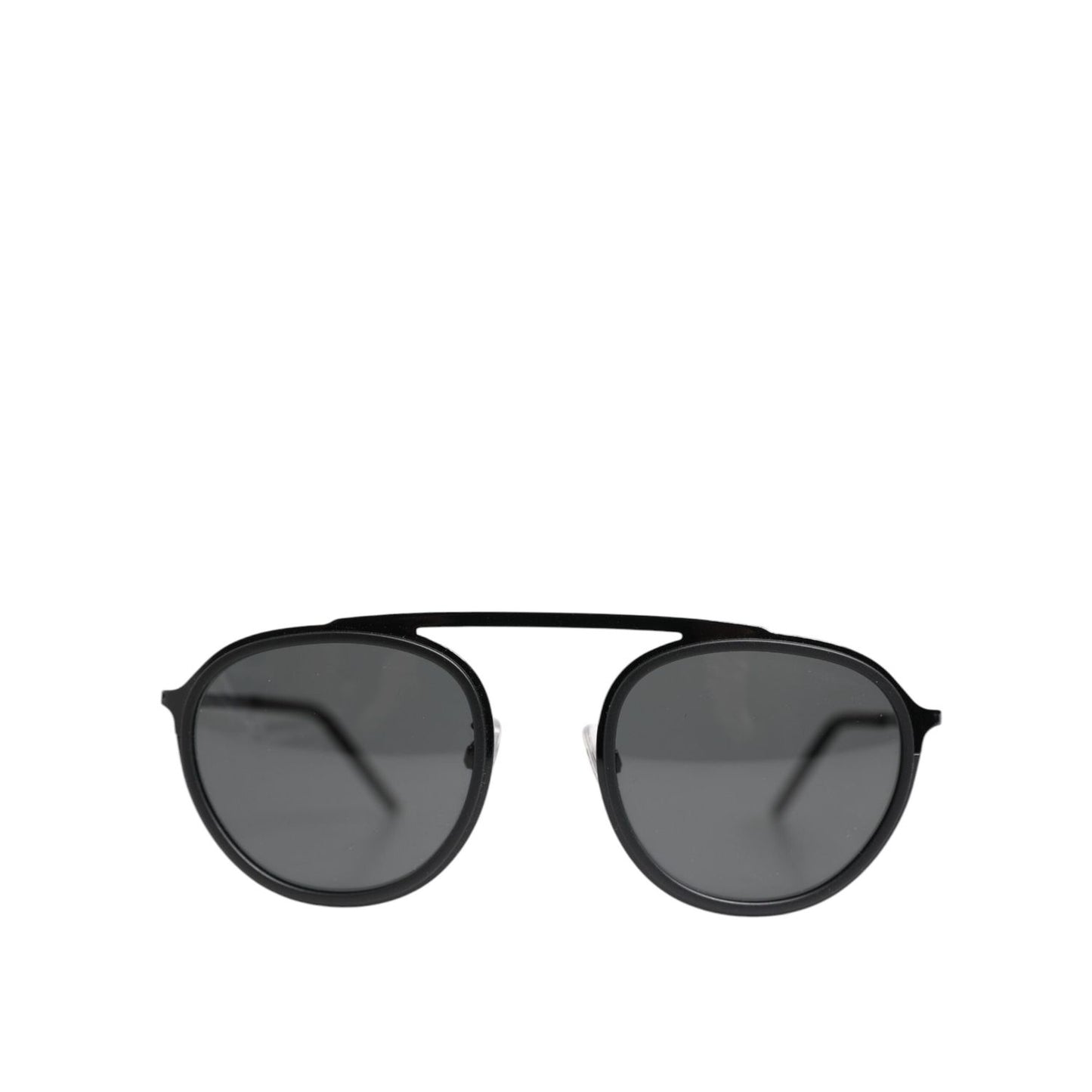 Dolce & Gabbana Matte Black DG2276 Metal Rim Round Shades Sunglasses GLA1359