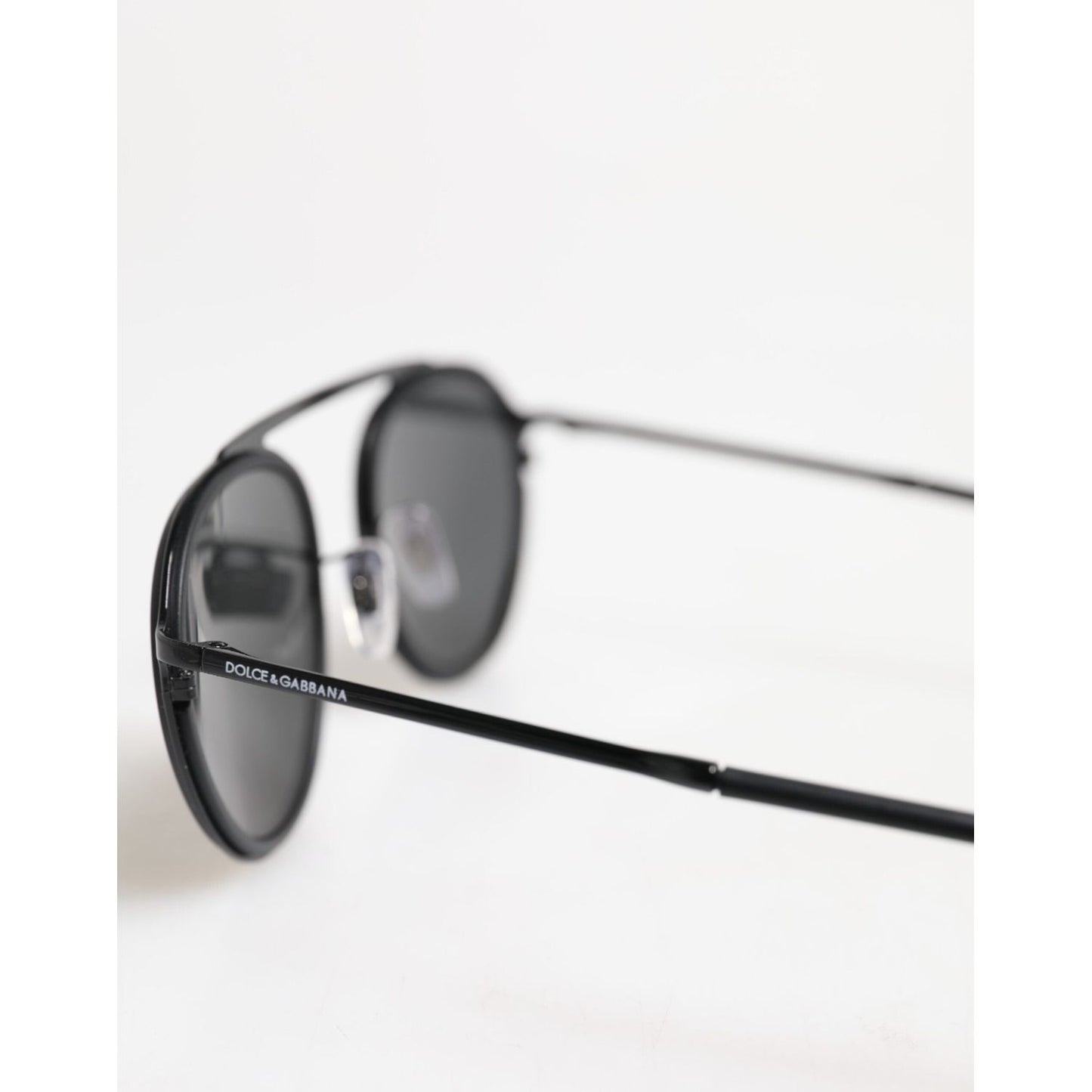 Dolce & Gabbana Matte Black DG2276 Metal Rim Round Shades Sunglasses GLA1359