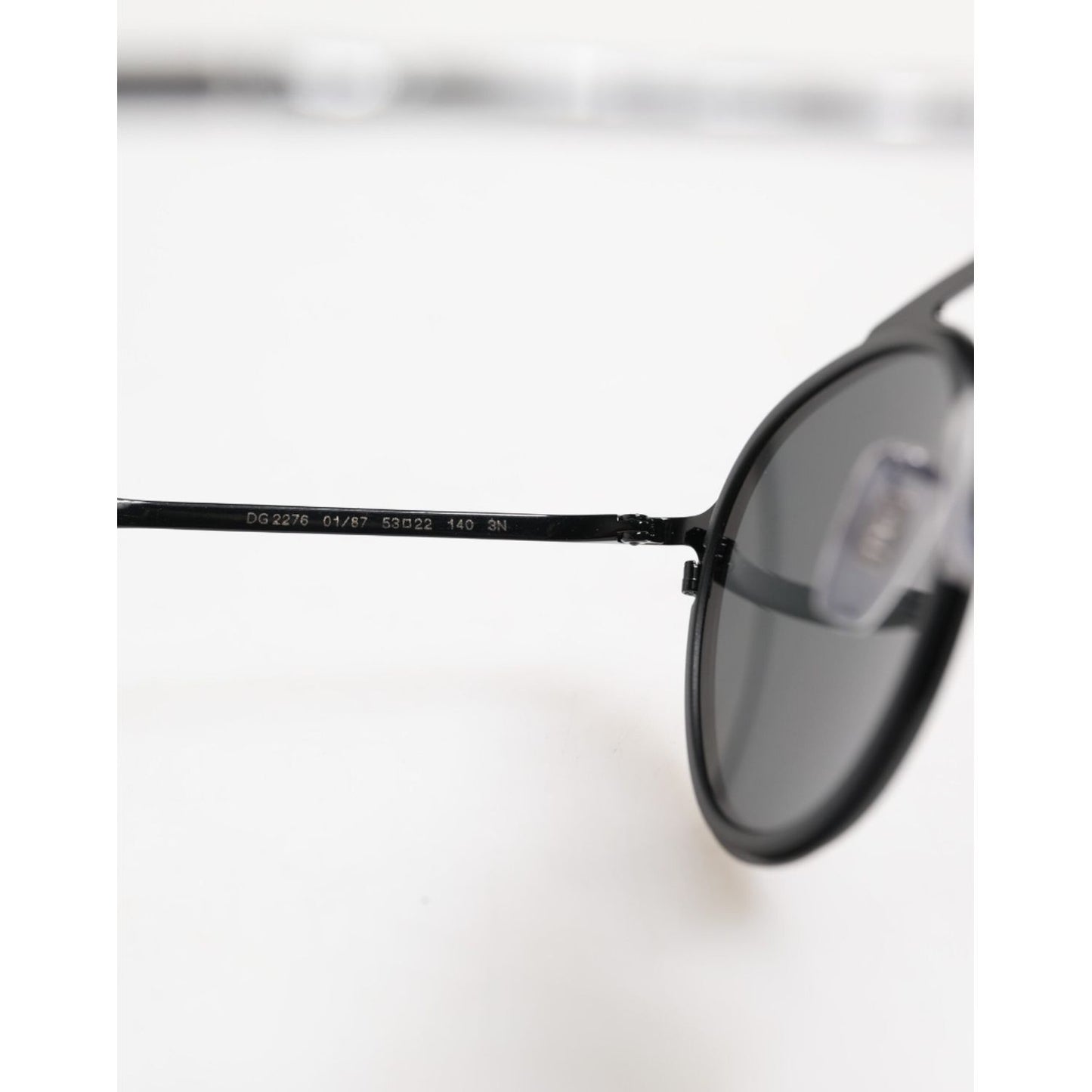 Dolce & Gabbana Matte Black DG2276 Metal Rim Round Shades Sunglasses GLA1359