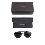 Dolce & Gabbana Matte Black DG2276 Metal Rim Round Shades Sunglasses GLA1359