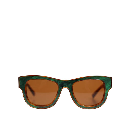 Dolce & Gabbana Green Brown Marbled Acetate DG4379-F Eyewear Sunglasses GLA1365