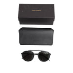 Dolce & Gabbana Black Metal Frame Round DG2276 Eyewear Shades Sunglasses GLA1387