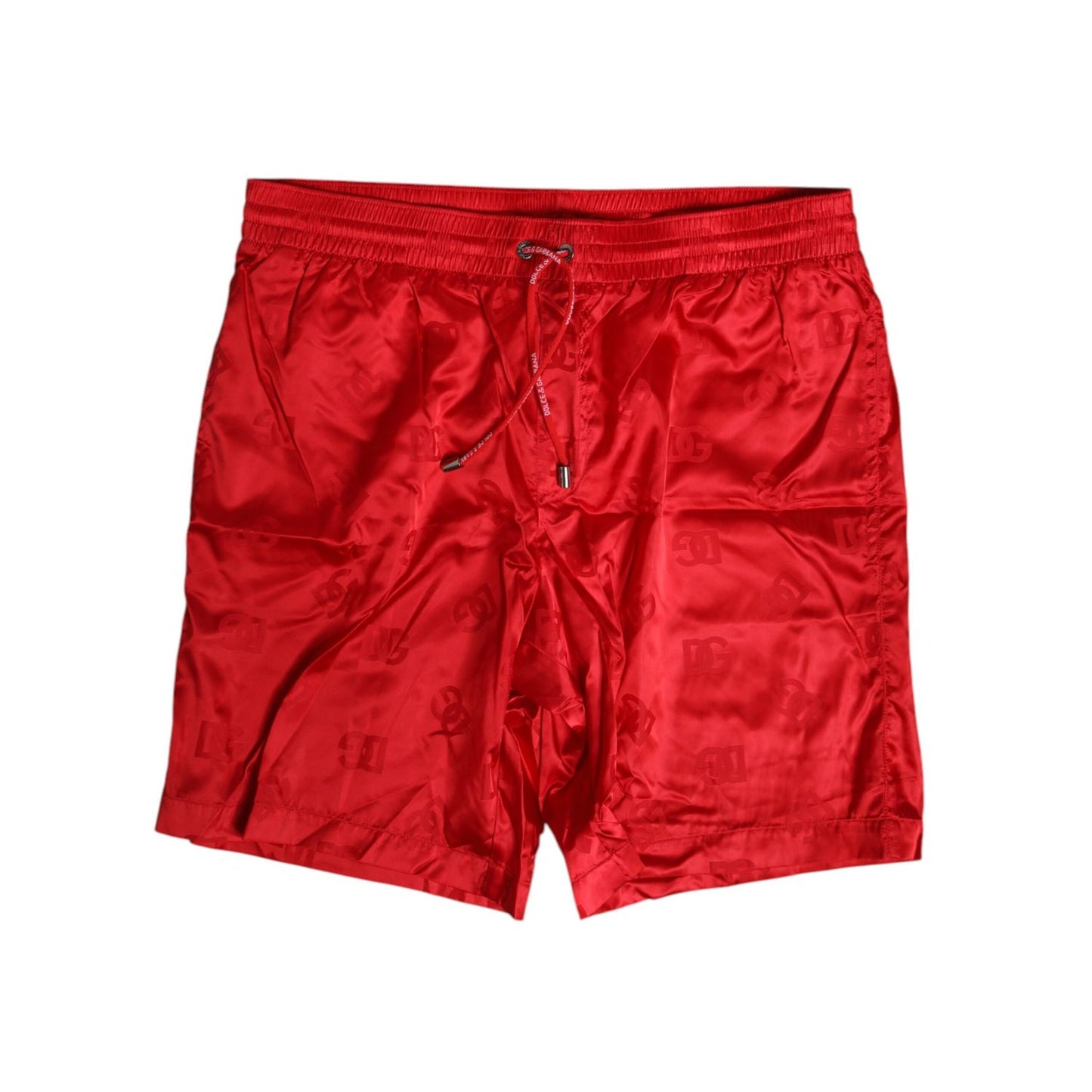 Dolce & Gabbana Red Nylon Drawstring Beachwear Shorts Swimwear
