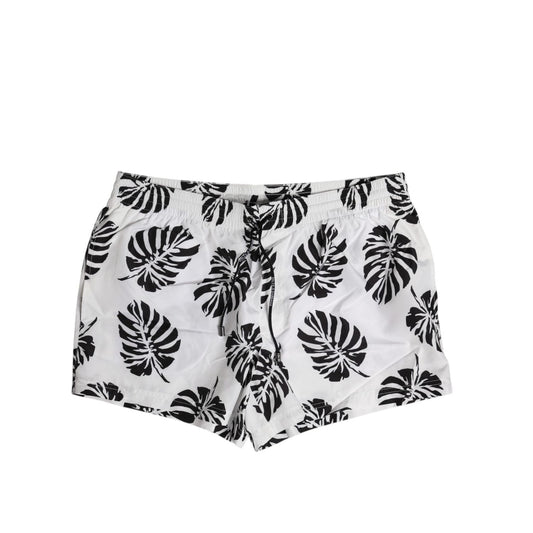 Dolce & Gabbana White Black Print Beachwear Shorts Swimwear BIK1705-6