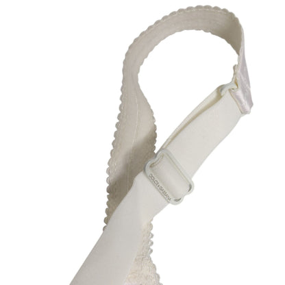 Dolce & Gabbana White Silk Balconette Non Wire Bra Underwear