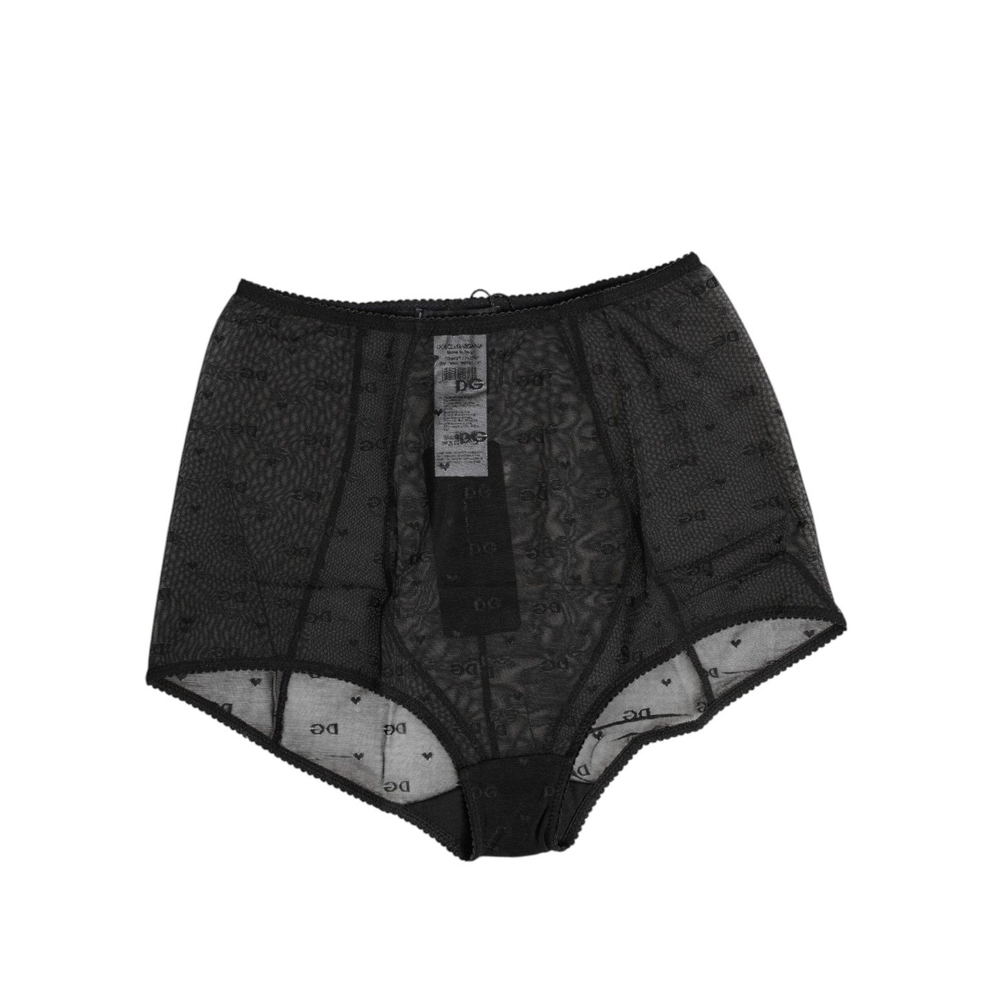 Dolce & Gabbana Black Logo Girdle High Waisted Panty Underwear