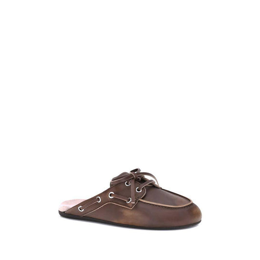 Miu Miu Leather Sabot Loafers MI-5D455EF0053F33F0038-EU38.5/US8.5