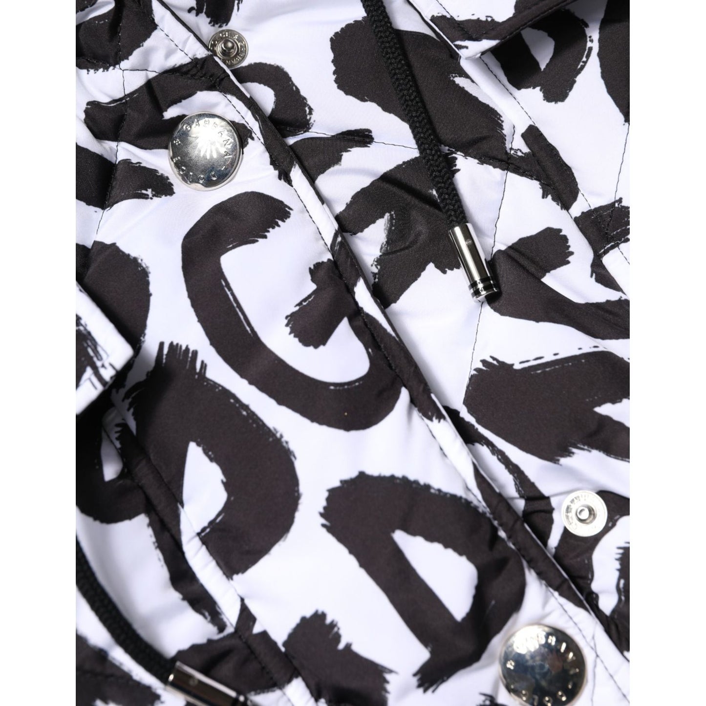 Dolce & Gabbana White DG Mania Hooded Sleeveless Puffer Jacket