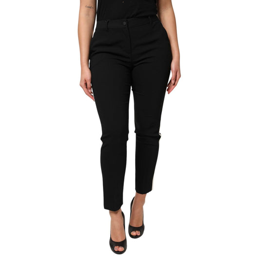 Dolce & Gabbana Black Wool High Waist Tapered Pants PAN76558-42