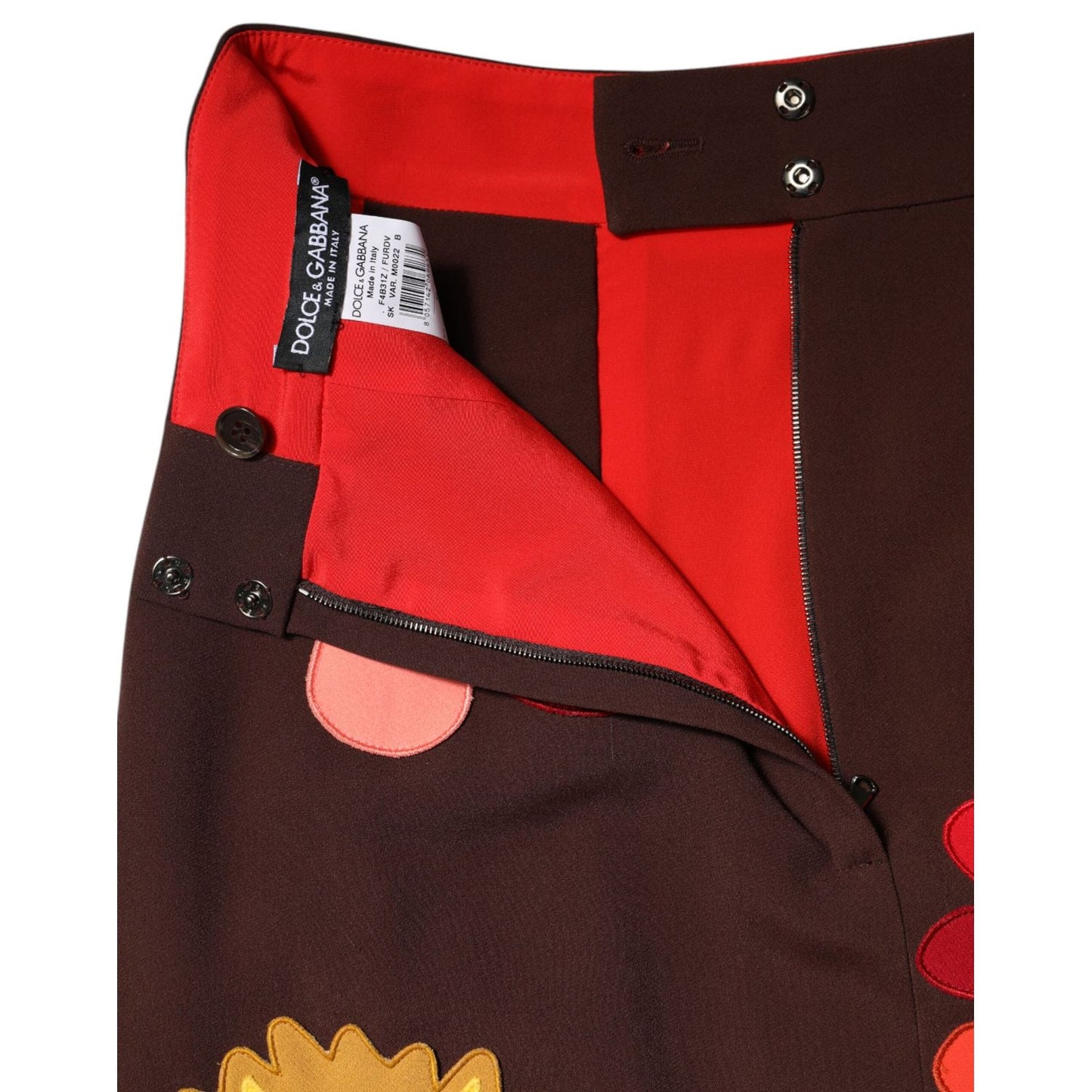 Dolce & Gabbana Brown Floral High Waist Side Slit Skirt SKI2152-40