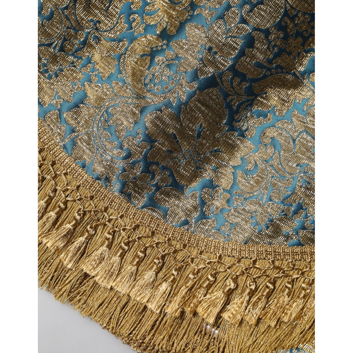Dolce & Gabbana Blue Floral Jacquard Tasseled Mini Skirt SKI2155-42