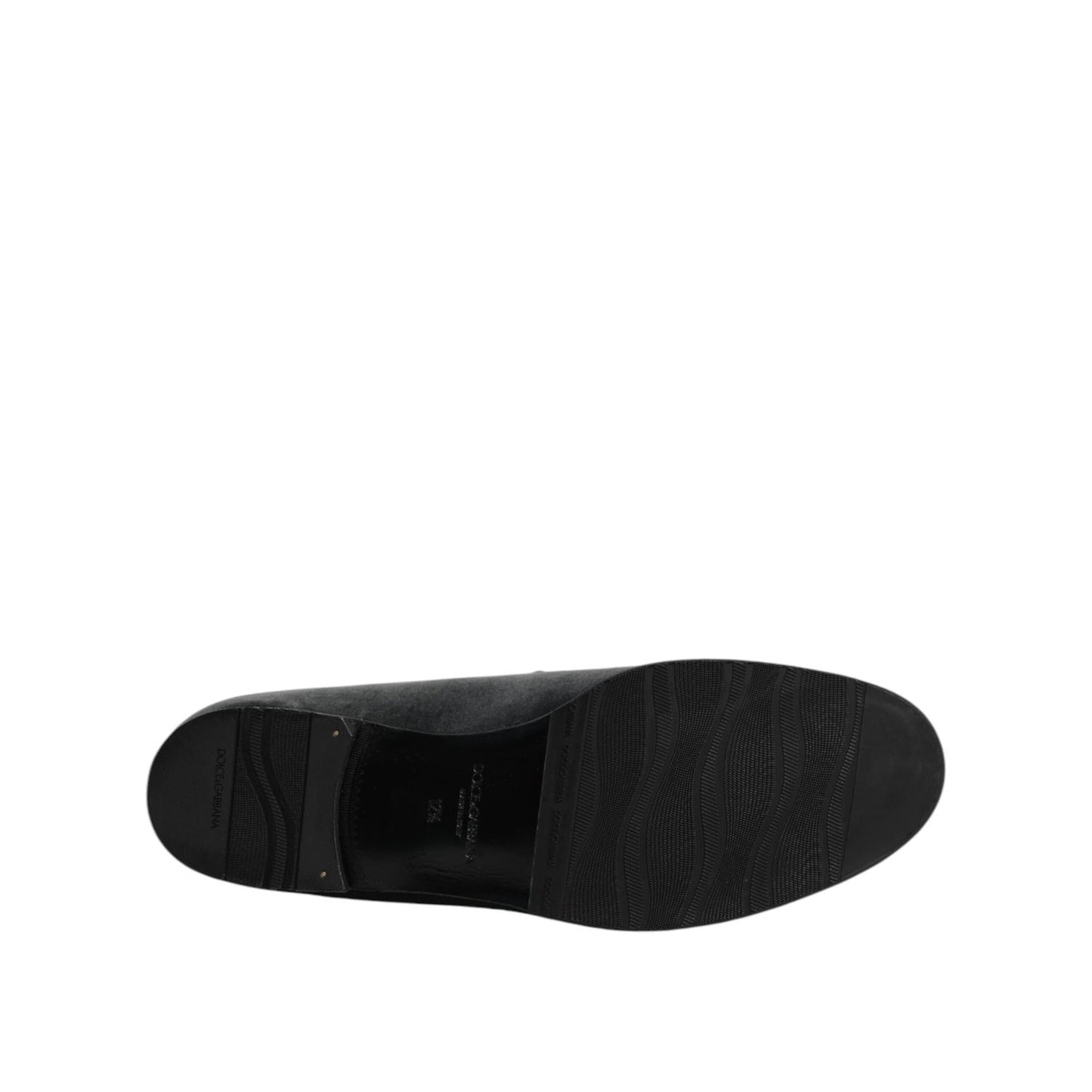 Dolce & Gabbana Black Velvet Slip On Loafers Formal Shoes