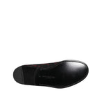 Dolce & Gabbana Red Black Jacquard Slip On Men Loafers Shoes MV7608-40