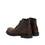 Dolce & Gabbana Brown Leather Lace Up Men Ankle Boots Shoes