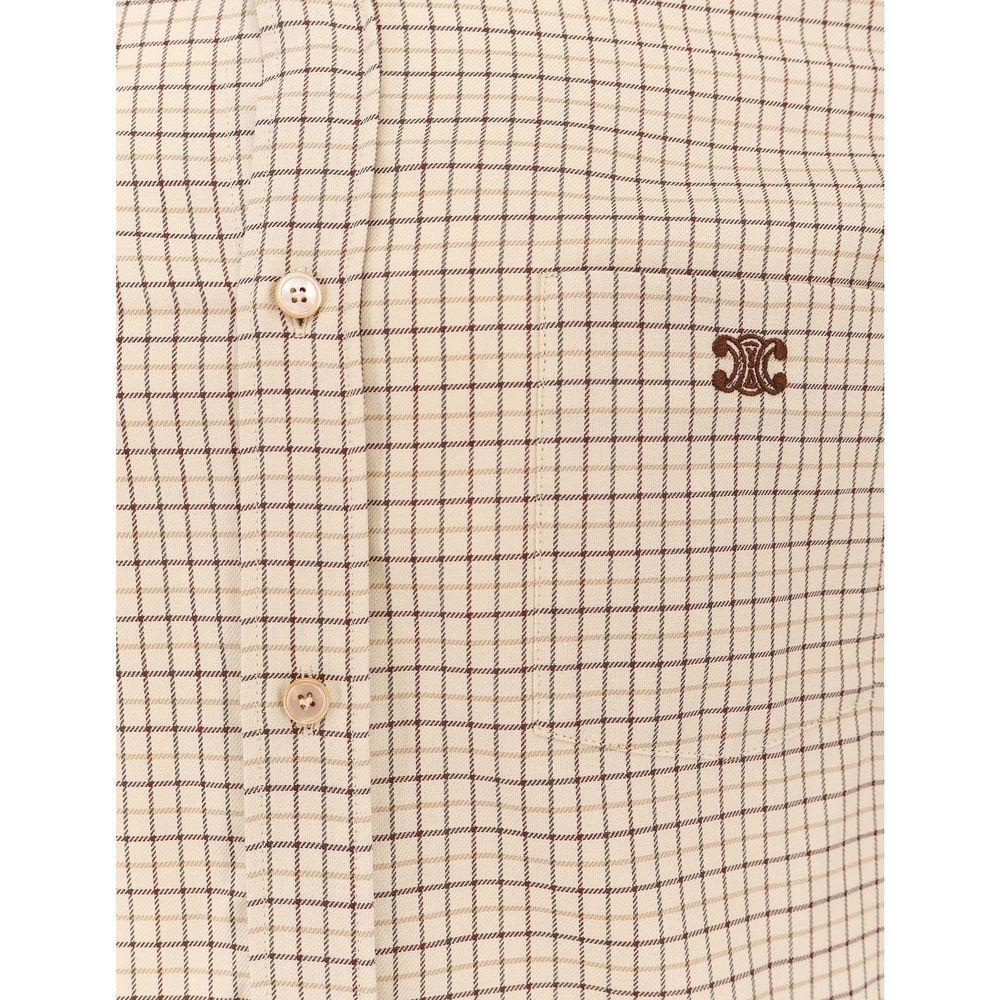 Celine Logo-Embroidered Checked Cotton Shirt CE-8815557148884-42