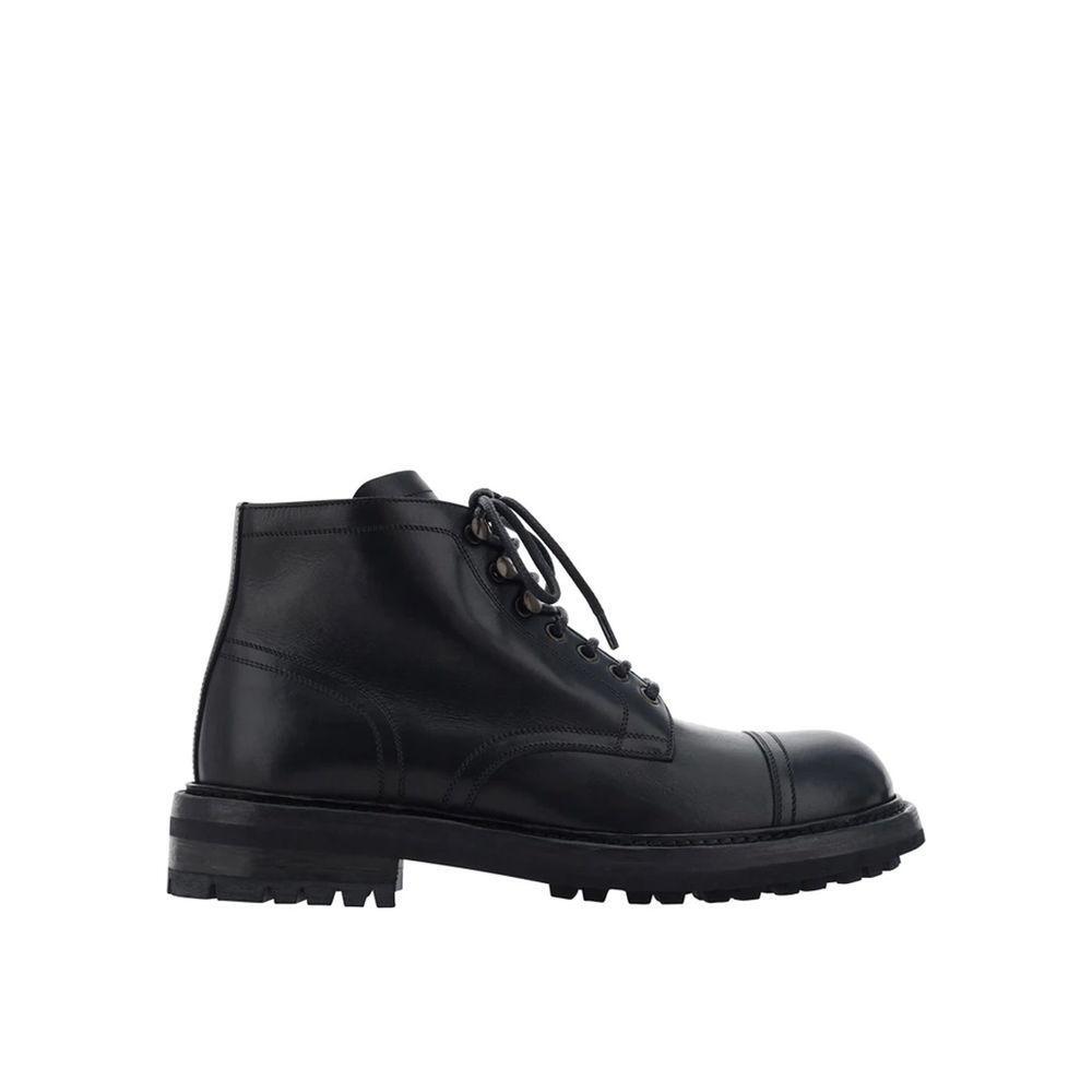Dolce & Gabbana Lace-Up Leather Boots DO-8735413469396-EU42/US9