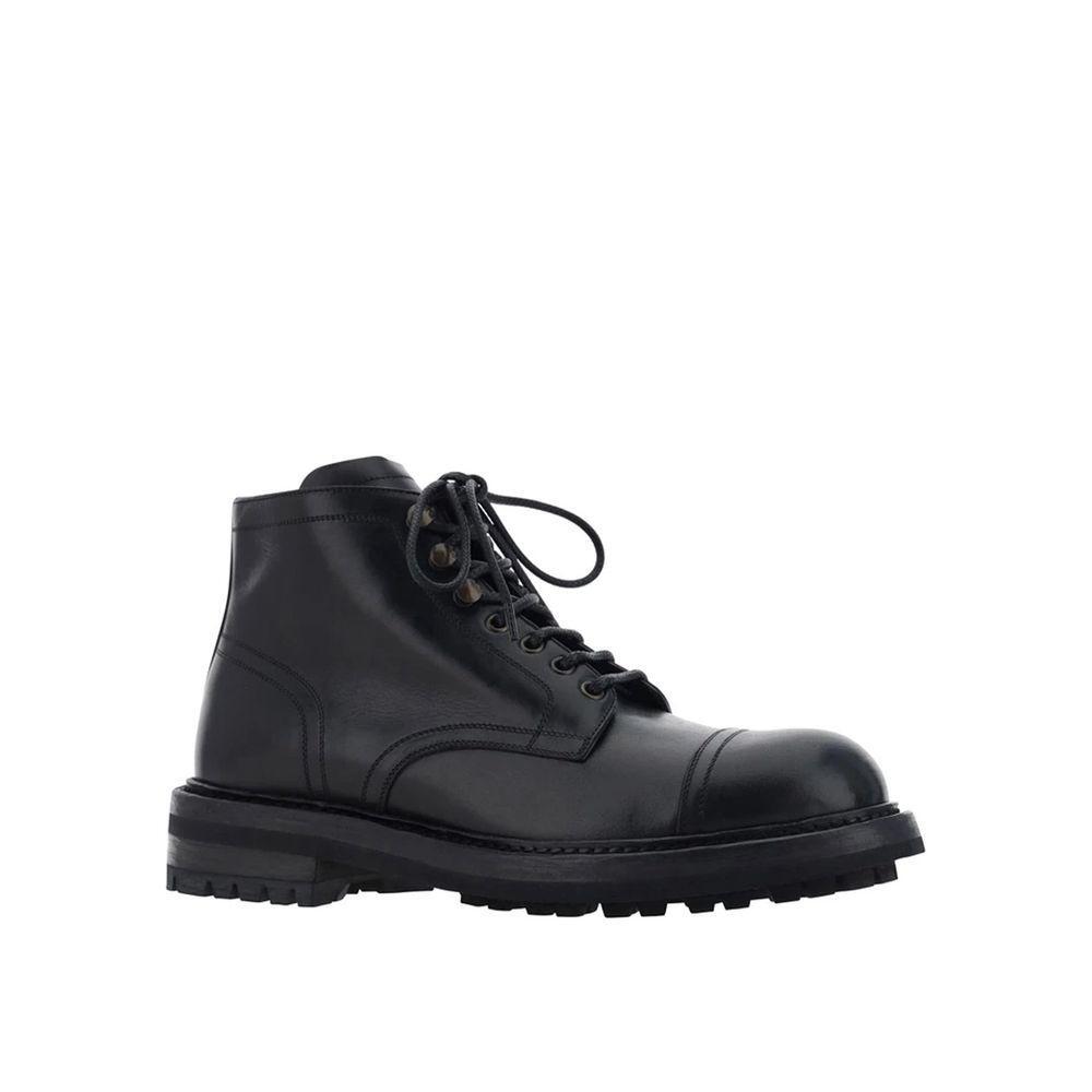 Dolce & Gabbana Lace-Up Leather Boots DO-8735413469396-EU42/US9