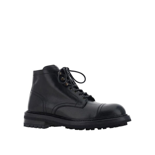 Dolce & Gabbana Lace-Up Leather Boots DO-8735413469396-EU42/US9