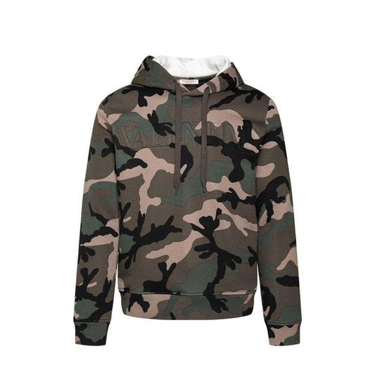 Valentino Camouflage Pattern Hoodie Sweatshirt VA-8736593477844-M