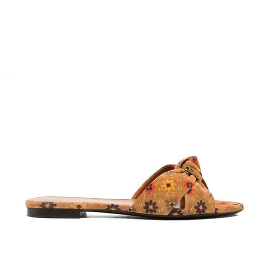 Saint Laurent Bianca Knotted Suede Slides SA-8736558121172-EU36/US6