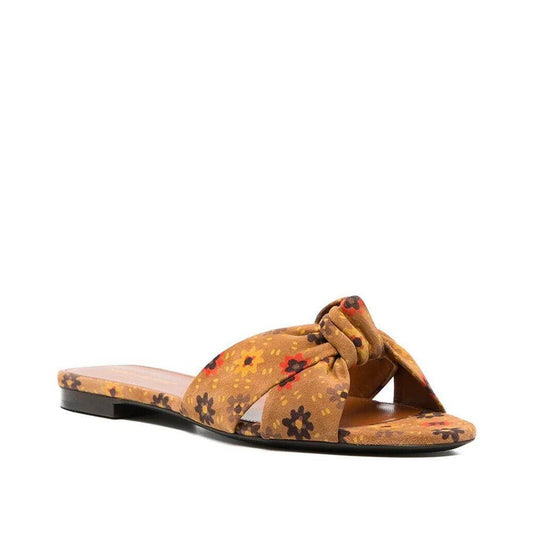 Saint Laurent Bianca Knotted Suede Slides SA-8736558121172-EU36/US6