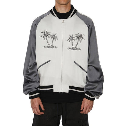 Palm Angels Gray Acetate Bomber