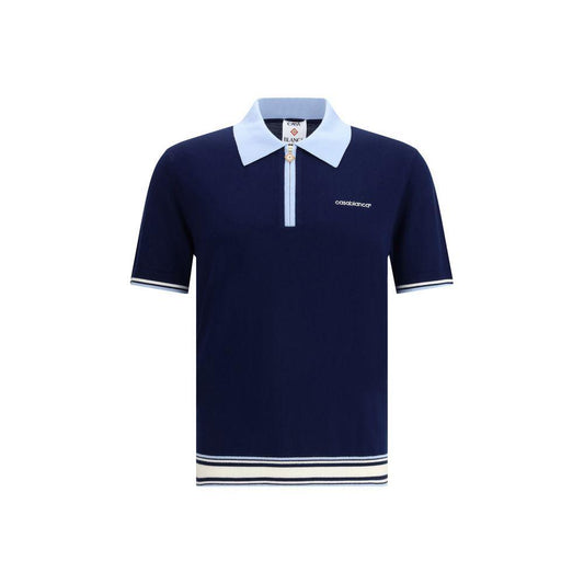 Casablanca Merino Wool Polo Shirt CA-MPF25KW100201BLUE-XL
