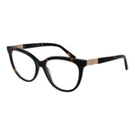Guess Brown Women Glasses Frame in acetate full-rim cat eye style with demo plastic lenses, size 54-16-140, includes branded case.