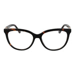 Guess Brown Women Glasses Frame with acetate full-rim cat eye style, demo lenses, and spring hinge, size 54-16-140.