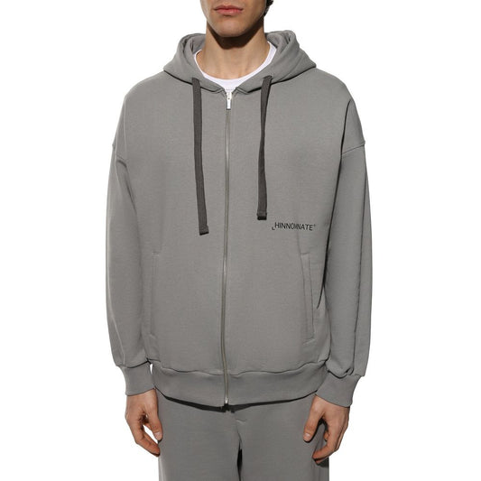 Hinnominate Gray Cotton Men's Hooded Sweatshirt HI-8626-XL