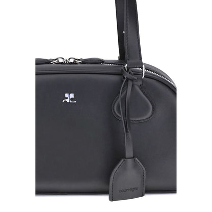 Courrèges Black Calf Leather Bos Taurus Shoulder Bag
