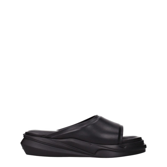 Alyx Black Leather Slippers Sandals