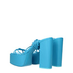 Paris Texas Light Blue Leather Platforms