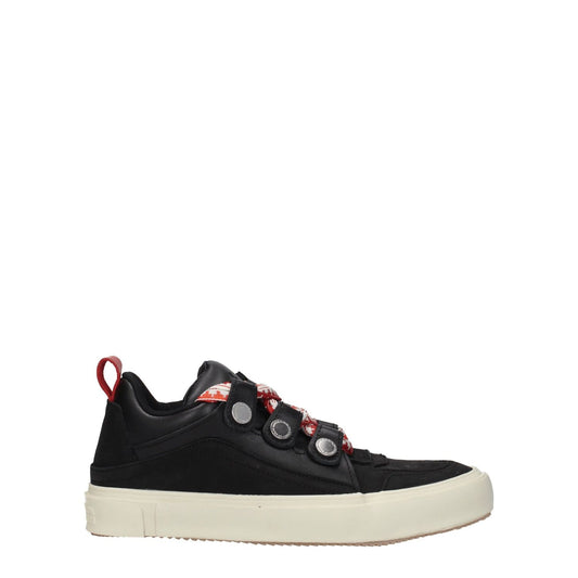Marcelo Burlon Black Leather Low Top Sneakers