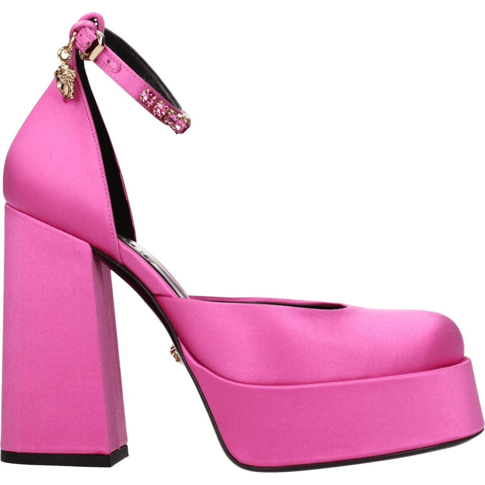 Versace Pink Satin Platforms Pumps VE-8547315286281-EU36.5/US6.5