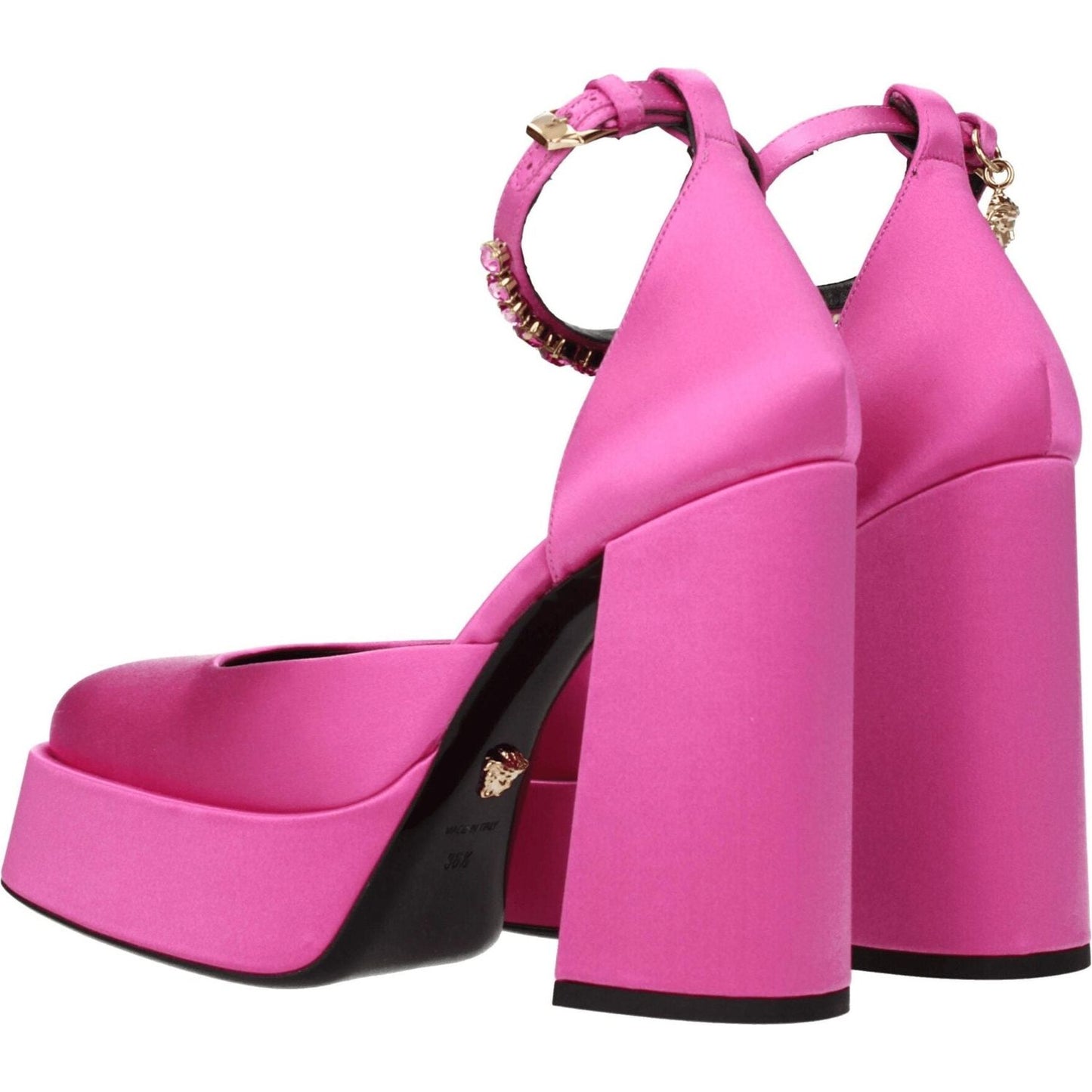 Versace Pink Satin Platforms Pumps VE-8547315286281-EU36.5/US6.5