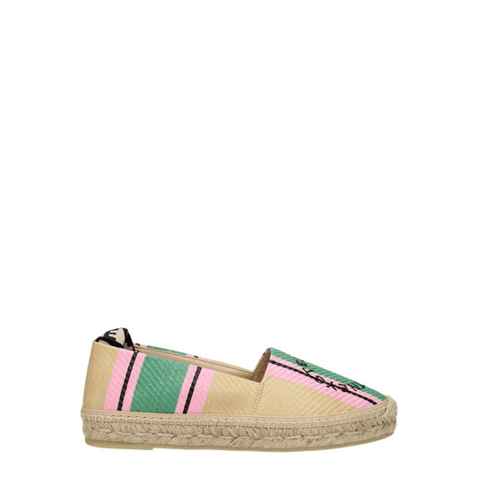 Stella McCartney Multicolor Fabric Espadrilles with casual style, featuring self-tie closures, round toe, and low rubber sole.