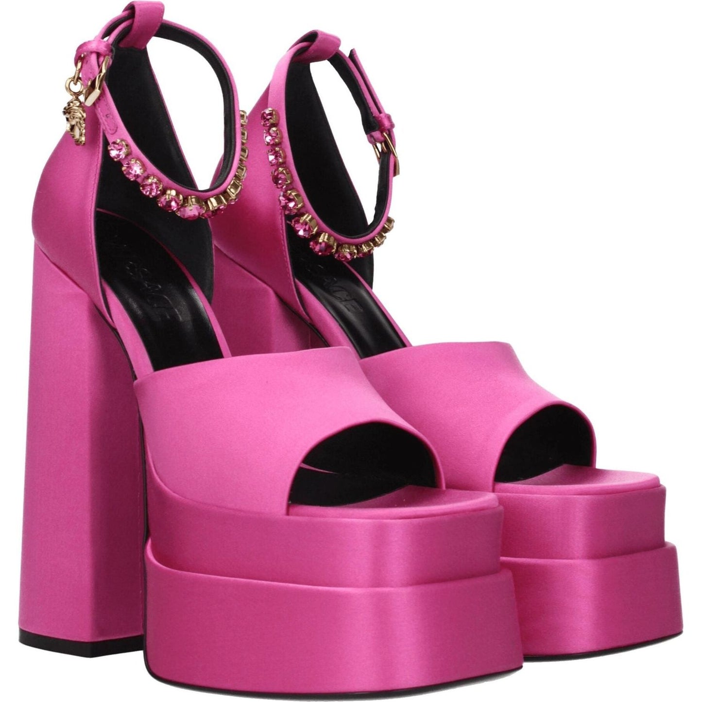 Versace Pink Satin Platforms VE-8547327410441-EU36/US6