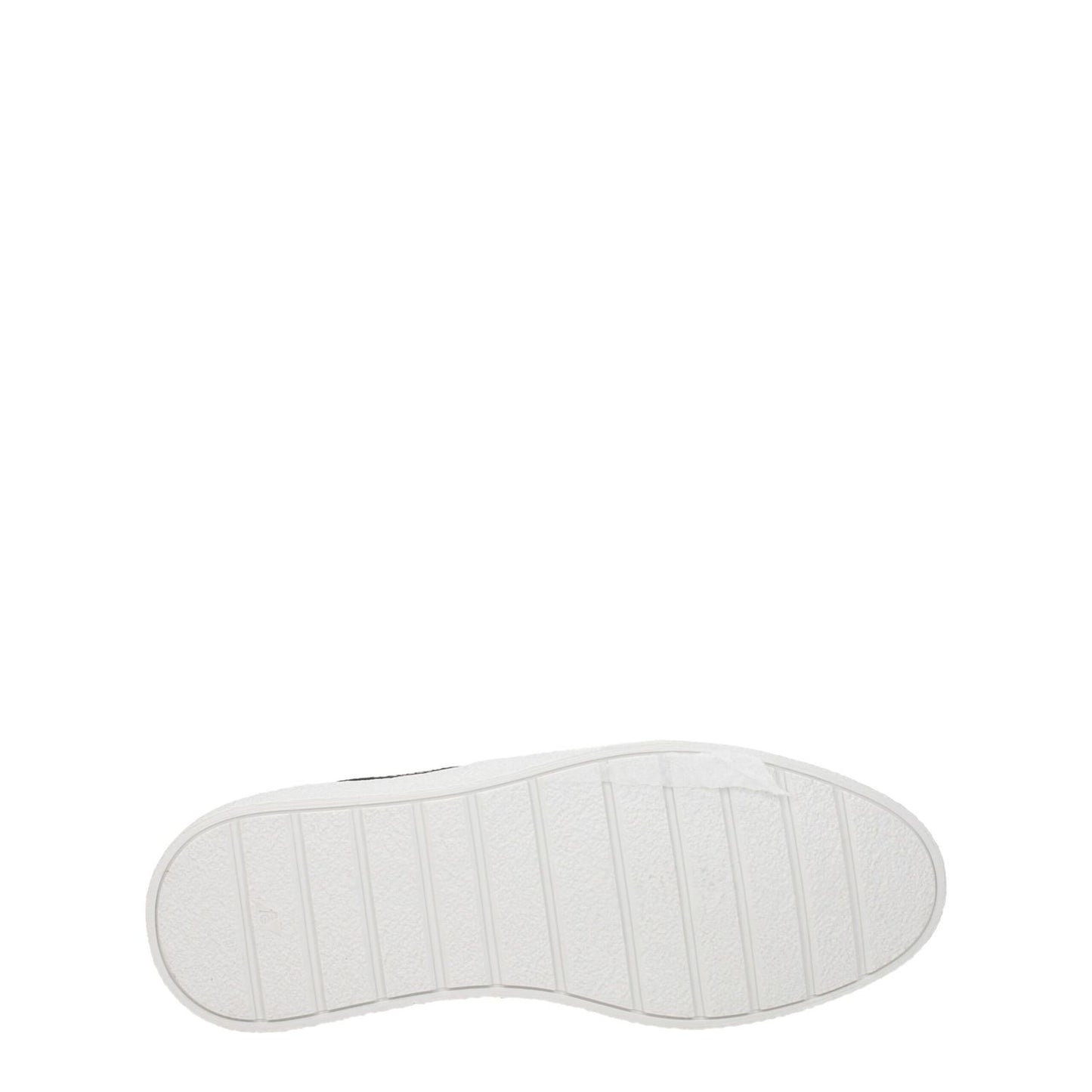 Sole view of Ami Paris Black Fabric Low Top Sneakers with rubber outsole highlighting durability and comfort.