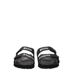 Palm Angels Black Leather Slippers Sandals