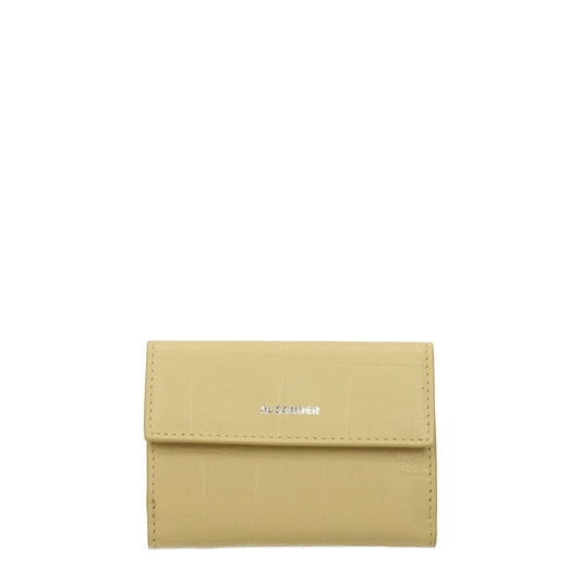 Jil Sander Yellow Leather Wallets JI8547350511881BT
