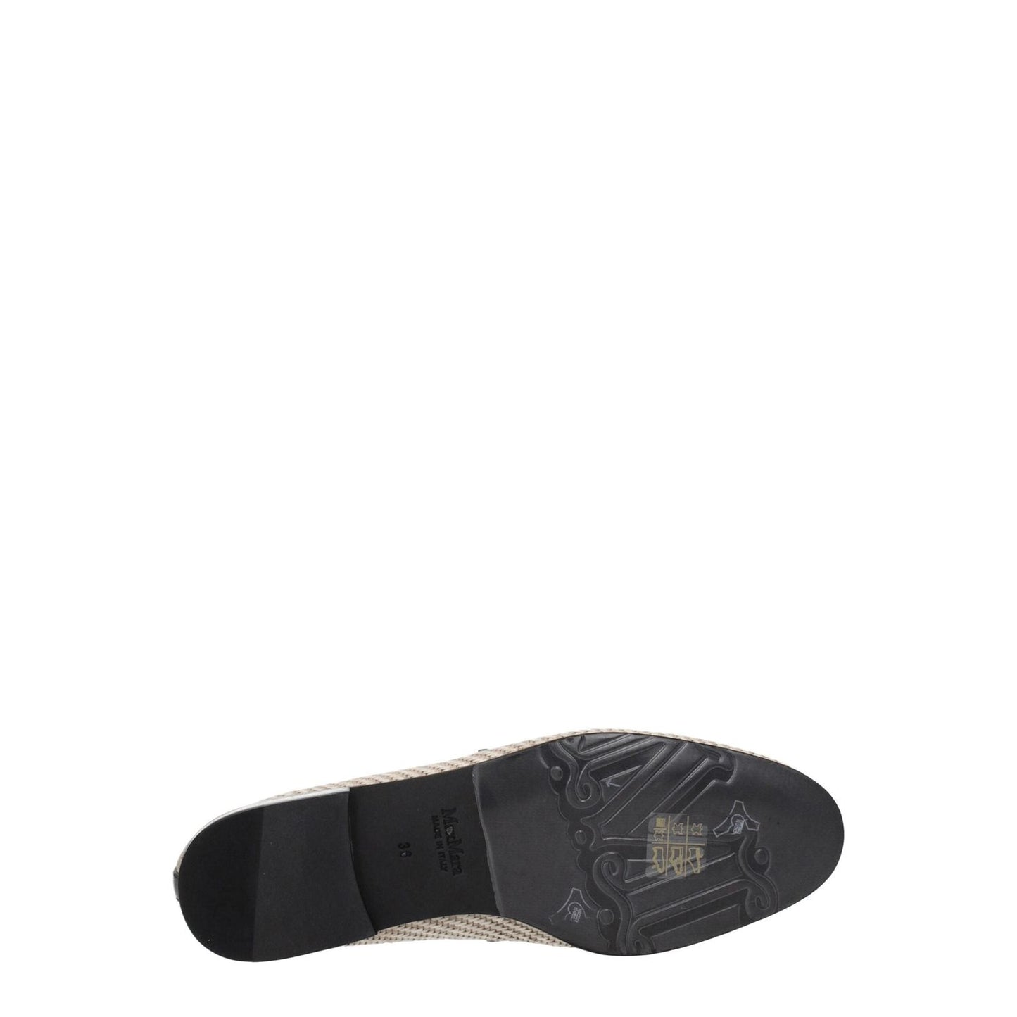 Max Mara Beige Fabric Slip-On Loafers