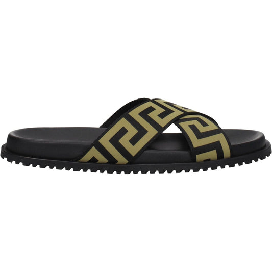 Versace Black Fabric Slippers Sandals VE-8547404644617-EU39.5/US6.5
