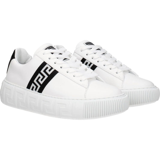 Versace White Leather Low Tops VE-8547404513545-EU35/US5