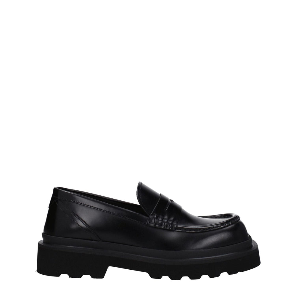 Dolce & Gabbana Black Leather Slip-On Loafers DO-8547414835465-EU39.5/US6.5