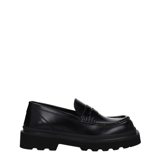 Dolce & Gabbana Black Leather Slip-On Loafers DO-8547414835465-EU39.5/US6.5