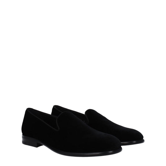Dolce & Gabbana Black Velvet Slip-On Loafers DO-8547415621897-EU39/US6